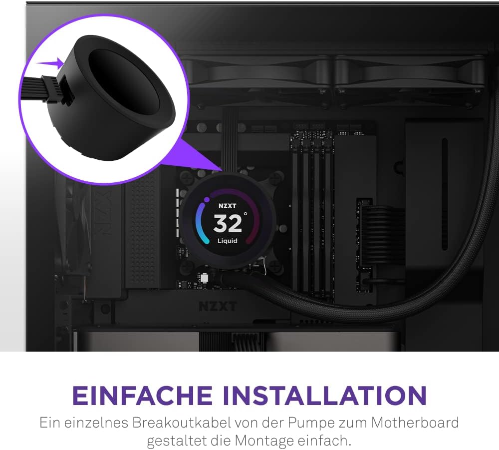 NZXT Kraken Elite 280 - RL-KN28E-B1-280mm AIO CPU Wasserkühlung - 2,36" LCD Display 640x640-2x120mm