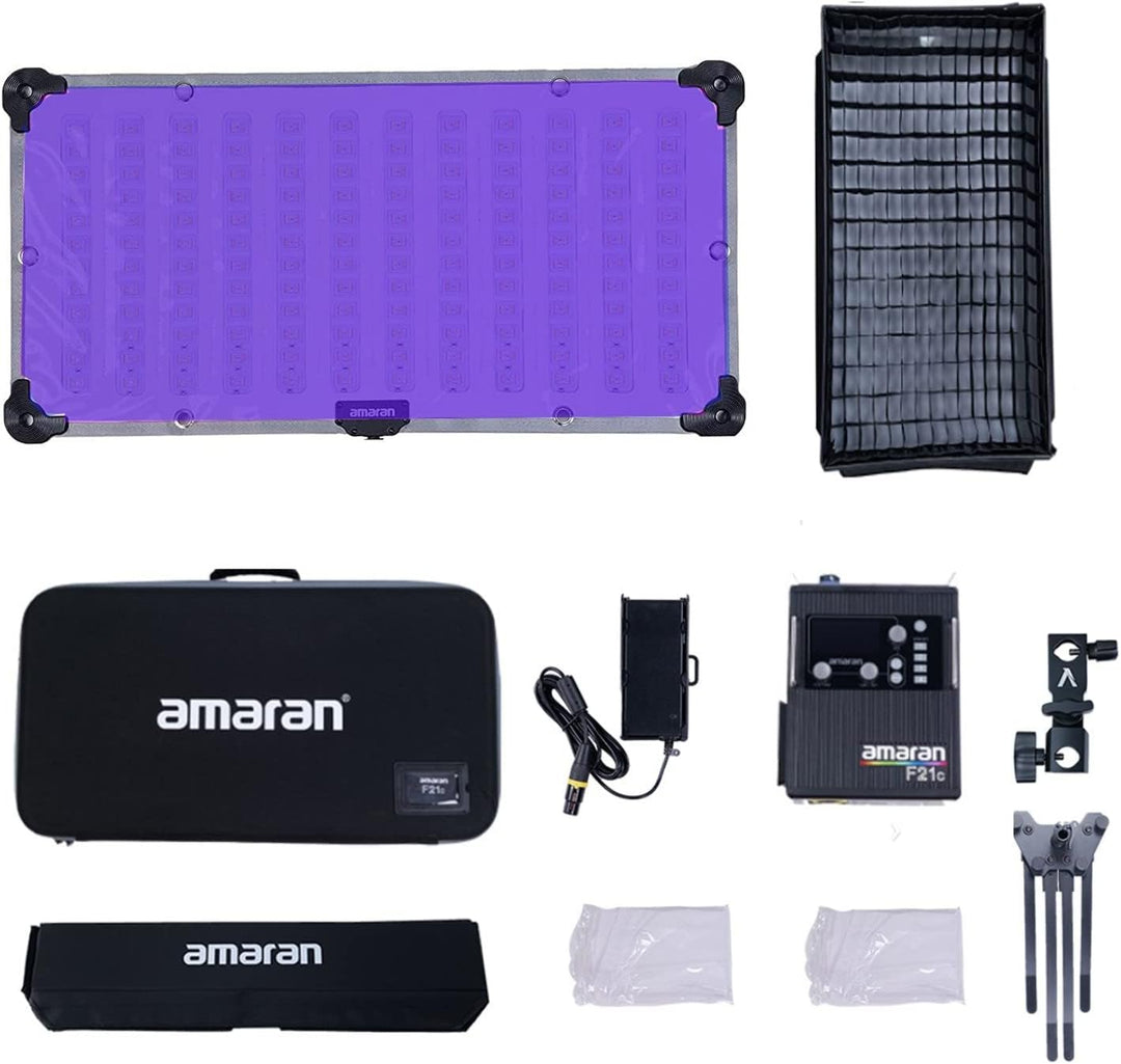 Aputure Amaran F21c 100W RGBWW Flex LED-Videolichtmatte mit Wabengitter, zweifarbiges 2500 K bis 750