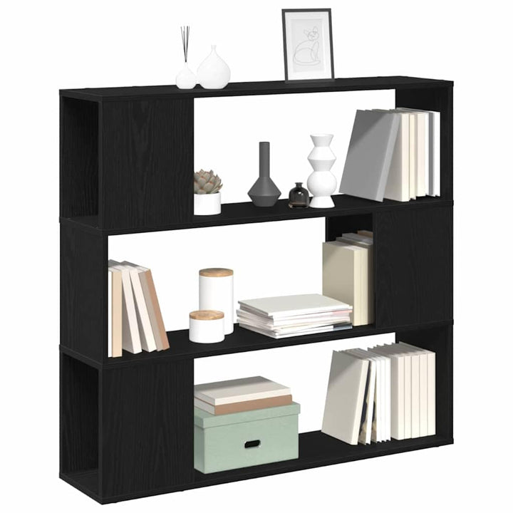 vidaXL TV-Schrankset Schwarz Eichen-Optik 100 x 24 x 94 cm, Wohzimmer Aufbewahrung, rechteckiger Med