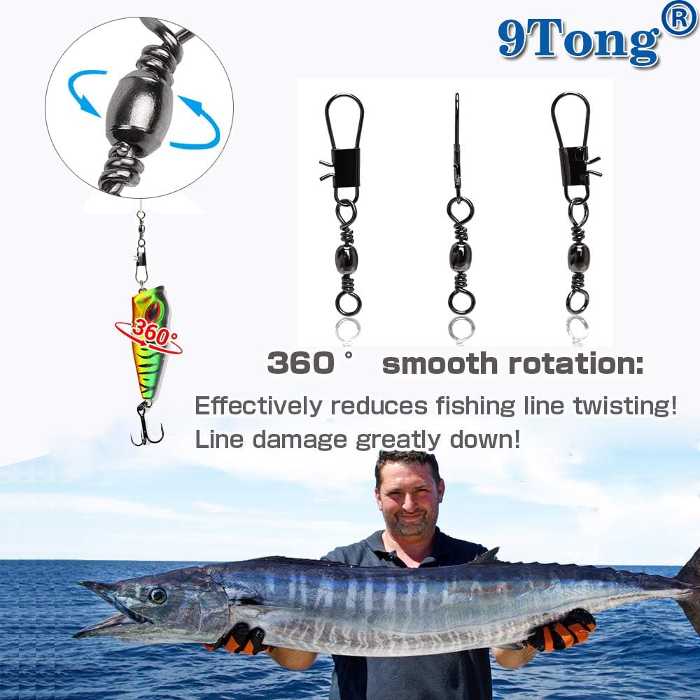 Angelgerät Barrel Drehknopf Hohe Festigkeit Schnapp Wirbel Salzwasser Rostfreier Stahl Fischfass Sch