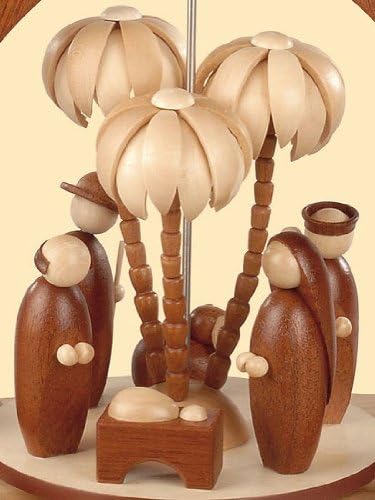 Müller GmbH Moderne Bogenpyramide mit Christi Geburt 1-stöckig, Natur, gross Höhe 36 cm