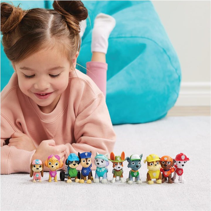 Paw Patrol, 10. Jubiläum, Action Pack Pups Figuren Geschenkset mit 10 Hundefiguren zum Sammeln, Spie