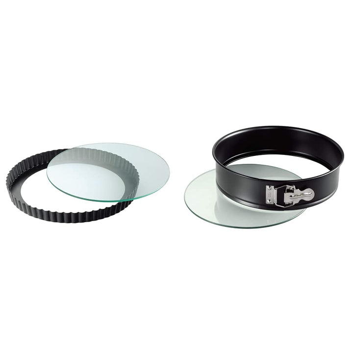 ORIGINAL KAISER Inspiration Tarteform mit Hebeboden Glas 28 cm &amp; Inspiration Springform Glasboden 26