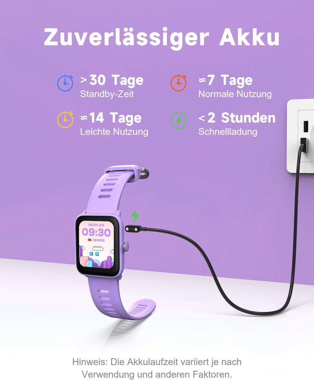 BIGGERFIVE Smartwatch Kinder, Fitness Tracker Uhr Digitale Fitnessuhr mit Schrittzähler, 24/7 Puls,