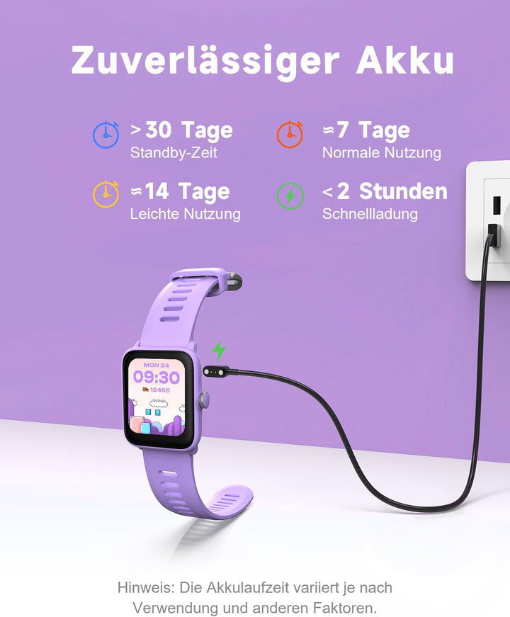 BIGGERFIVE Smartwatch Kinder, Fitness Tracker Uhr Digitale Fitnessuhr mit Schrittzähler, 24/7 Puls,