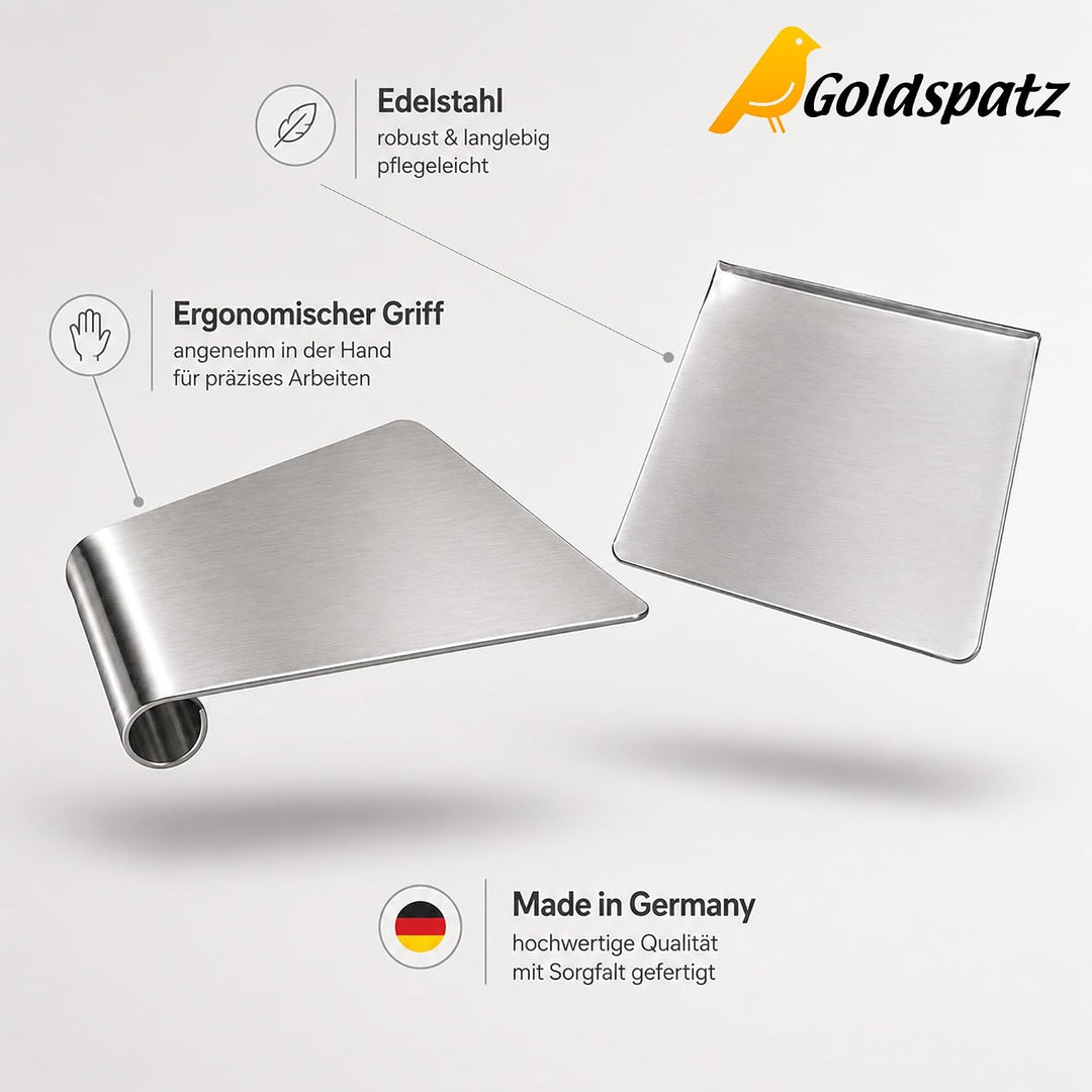 Goldspatz Spätzlebrett mit Schaber aus Edelstahl 2196