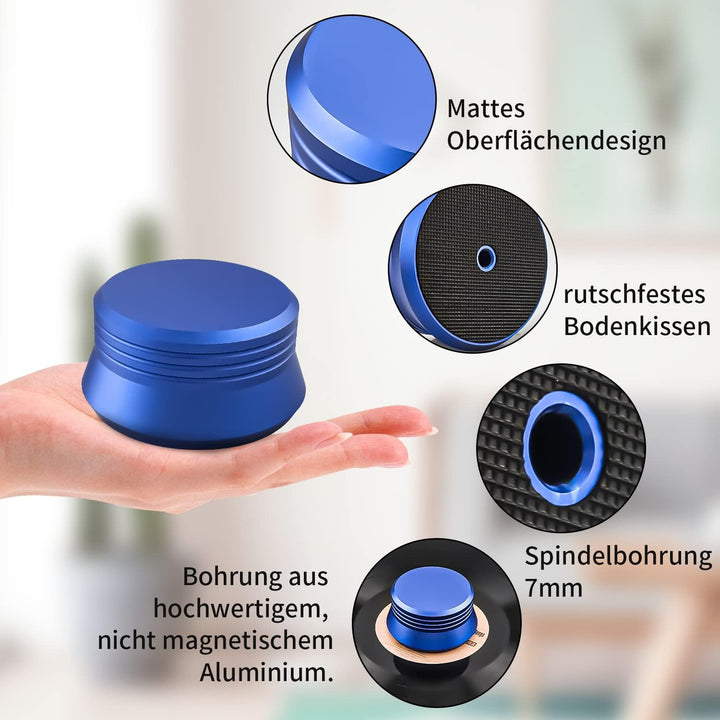 Plattenspieler-Stabilisator 450g, LP-Gewicht aus Aluminium zur Dämpfung von Vibrationen und Geräusch
