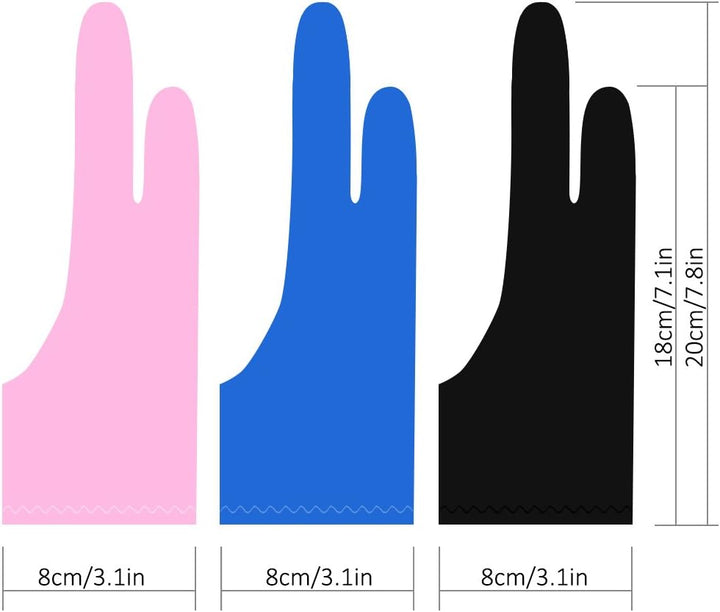 SENHAI Digitale Künstler-Handschuhe für Grafiktablet-Stift-Display, 3 Stück, Grösse 2 Finger, Handsc