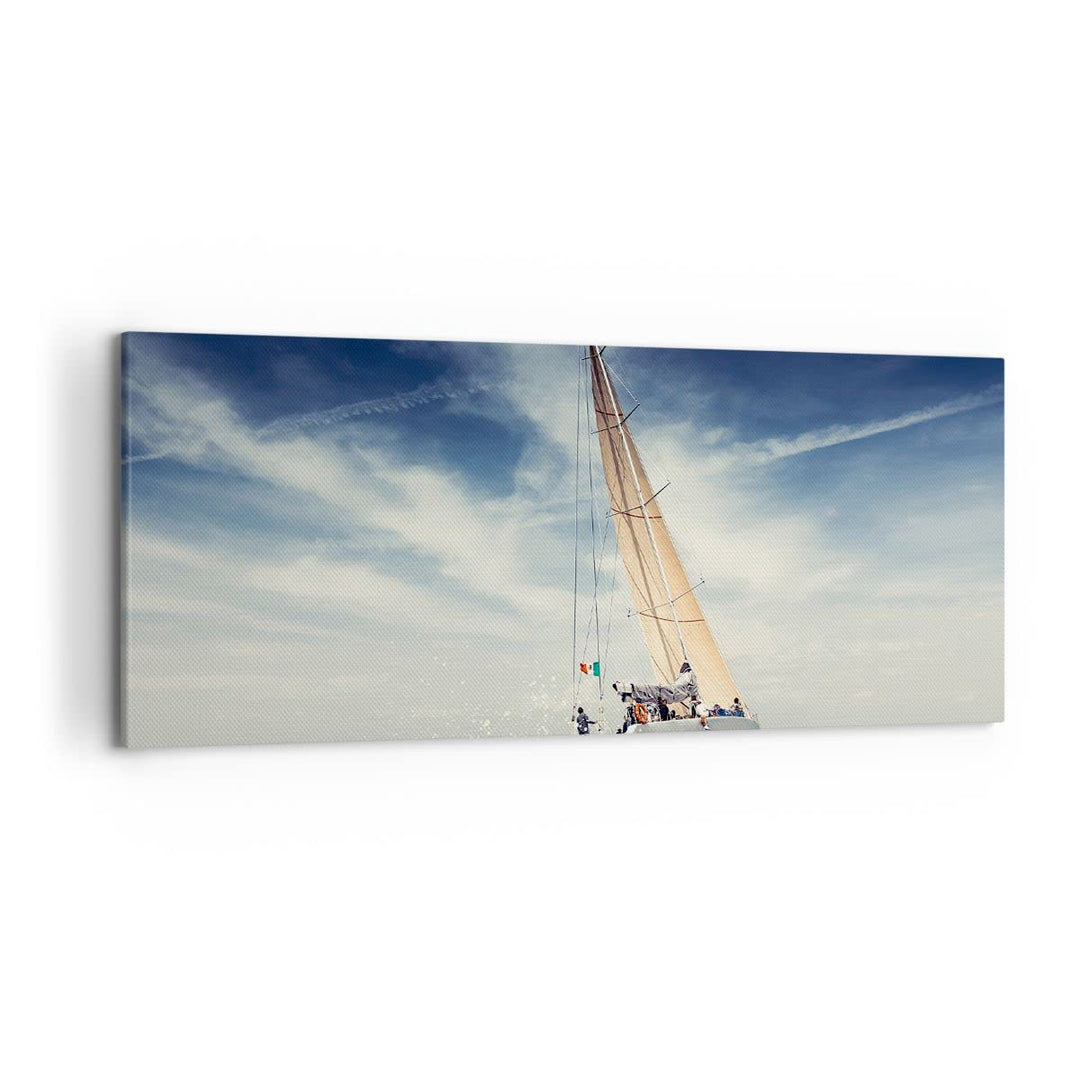 Wandbilder Dekoration Wohnzimmer Segeln Yacht Reise Panorama Bilder auf Leinwand 120x50cm Leinwandbi