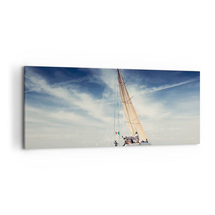 Wandbilder Dekoration Wohnzimmer Segeln Yacht Reise Panorama Bilder auf Leinwand 120x50cm Leinwandbi
