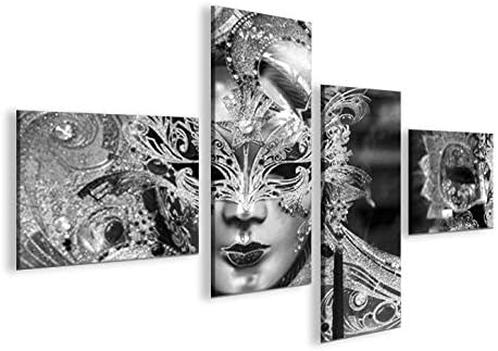 islandburner Bild Bilder auf Leinwand Maske Karneval in Venedig 4L XXL Poster Leinwandbild Wandbild