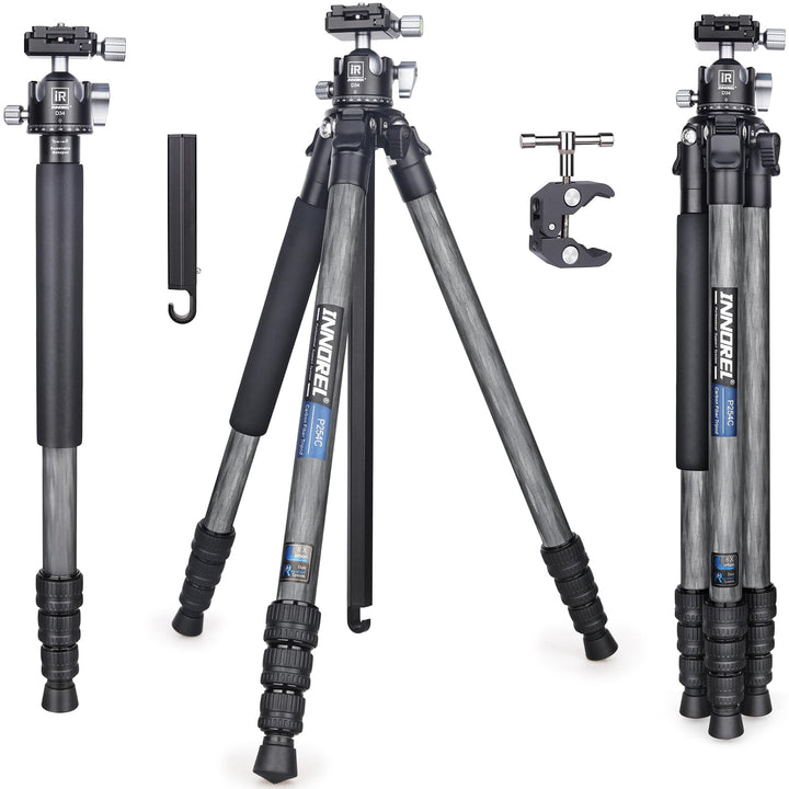 INNOREL P254C Kohlefaser-Stativ, 158,8 cm, kompaktes, leichtes Stativ und Einbeinstativ für DSLR-Kam