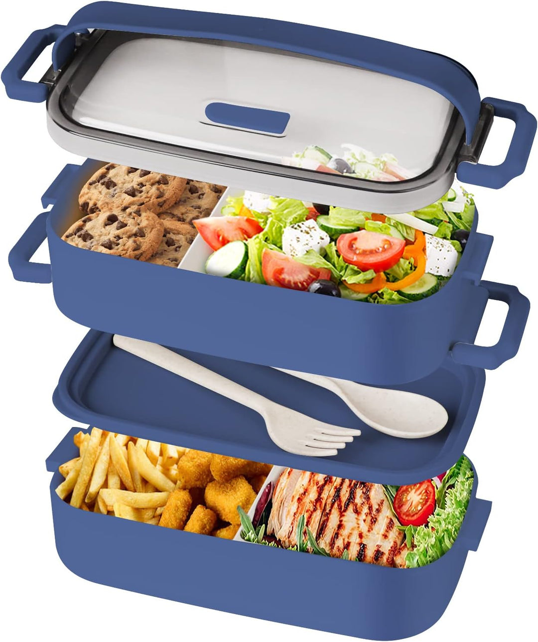 Lunchbox Erwachsene, Bento Box für Kinder, Brotdose Kinder mit Fächern, Brotzeitbox Kinder, Auslaufs