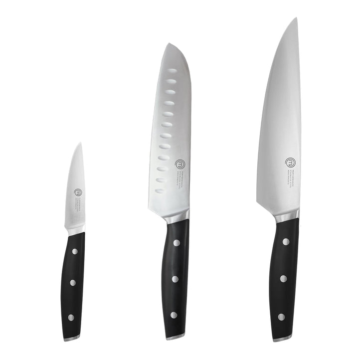 MasterChef Küchenmesser Set mit Kochmesser, Santoku Messer & Schälmesser, Profi Messerset aus Rostfr