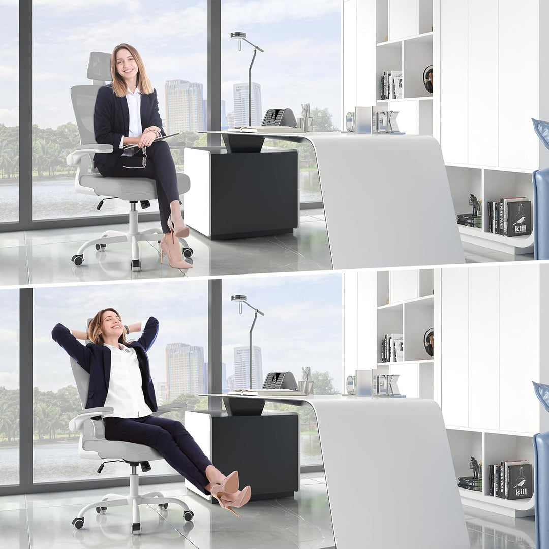 naspaluro Ergonomischer Bürostuhl, Schreibtischstuhl mit C-förmiger Lordosenstütze, verstellbarer Ko