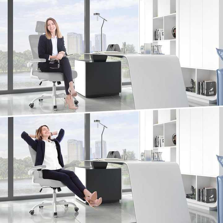naspaluro Ergonomischer Bürostuhl, Schreibtischstuhl mit C-förmiger Lordosenstütze, verstellbarer Ko