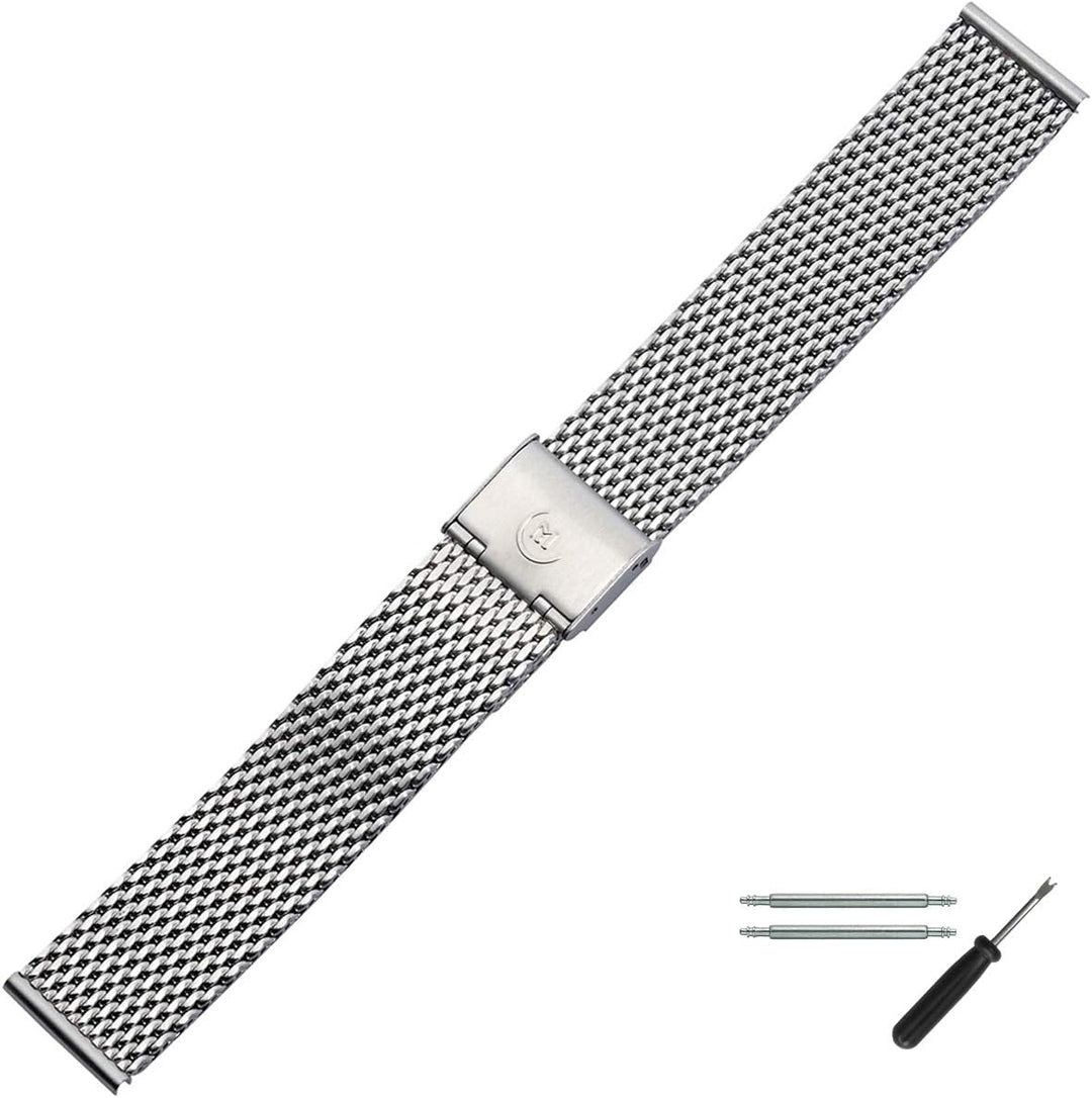 MARBURGER Uhrenarmband 22mm Edelstahl Silber - Werkzeug Montage Set 84907220020