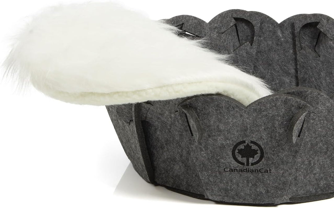 CanadianCat Company | Katzenkorb rund Katzenbett Flower Schlafkörbchen, Katzenkorb aus Filz inkl. Ki