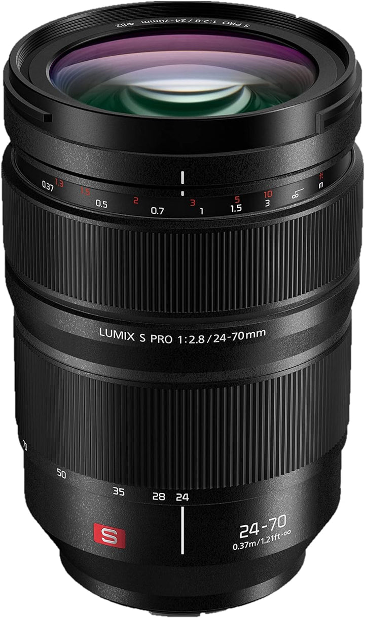 Panasonic S-E2470E LUMIX S PRO Objektiv (24-70mm, F2.8, Staub, Spritzwasser und Kälteresistent) Schw
