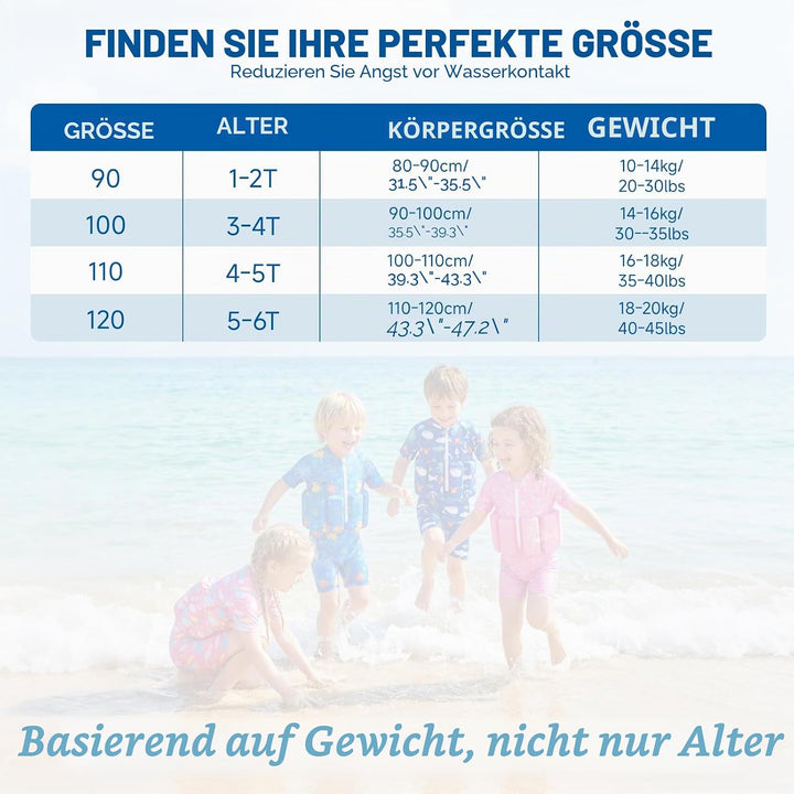 Badeanzug Baby Mädchen Jungen mit Floatation Kleinkind Schwimmtraining Hilfe Schwimmende Badeanzug E