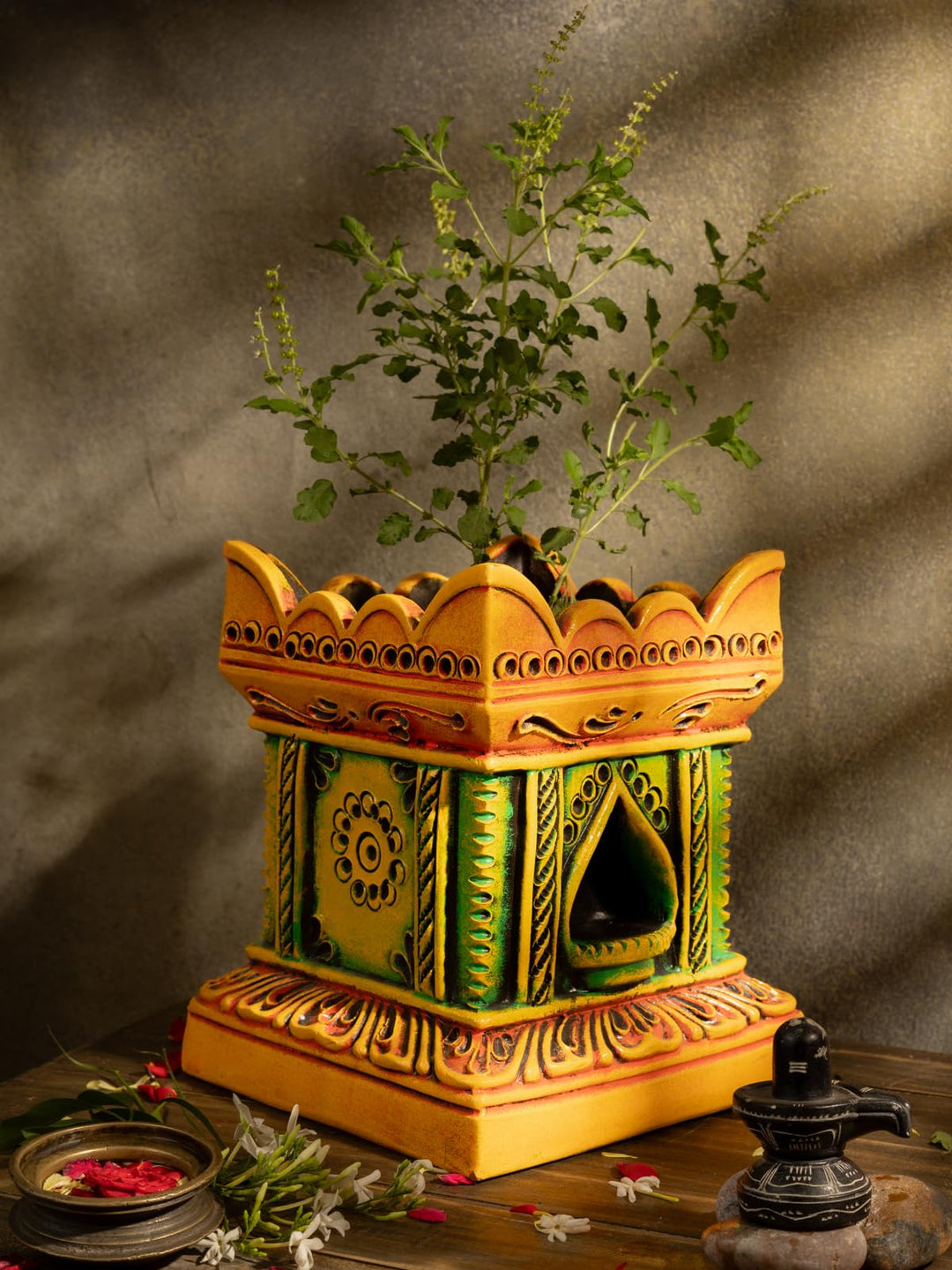 Village Decor Tulsi Blumentopf, mehrfarbig, B x H 25,4 x 30,5 cm