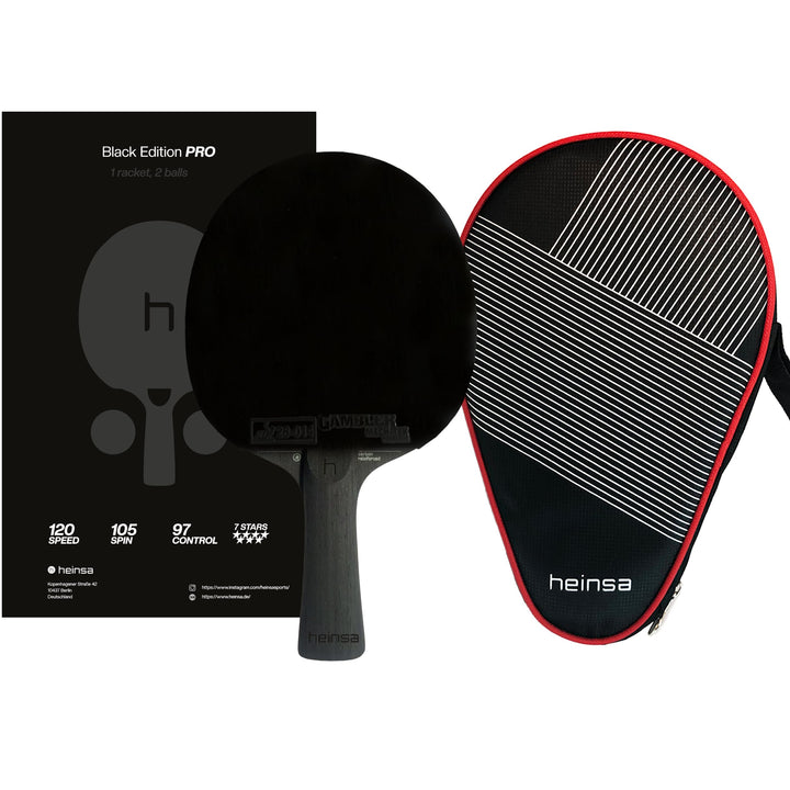 Black Edition Pro – Carbon Tischtennisschläger mit Mech-Tek Predator Belag (2,1 mm), ITTF-zugelassen
