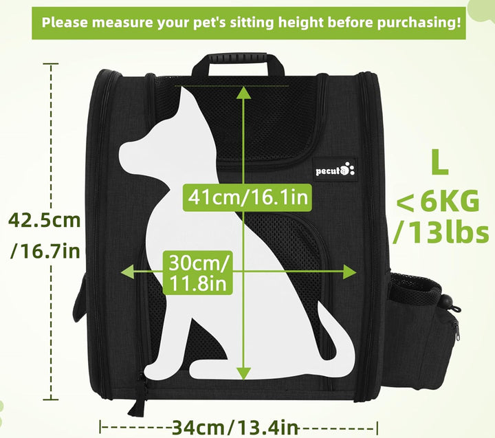 pecute Haustier Rucksack mit Netzfenster, Tragbare und Faltbare Katzentasche, Atmungsaktive und Leic