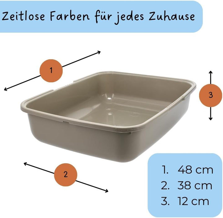 GarPet Katzenklo in 5 Grössen Katzentoilette ohne Deckel Katzen WC Schalentoilette Klo grau eckig hy