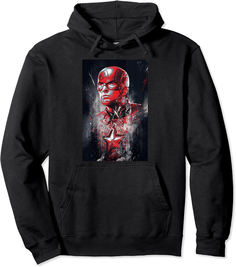 Marvel Avengers Captain America Red Painted Portrait Pullover Hoodie