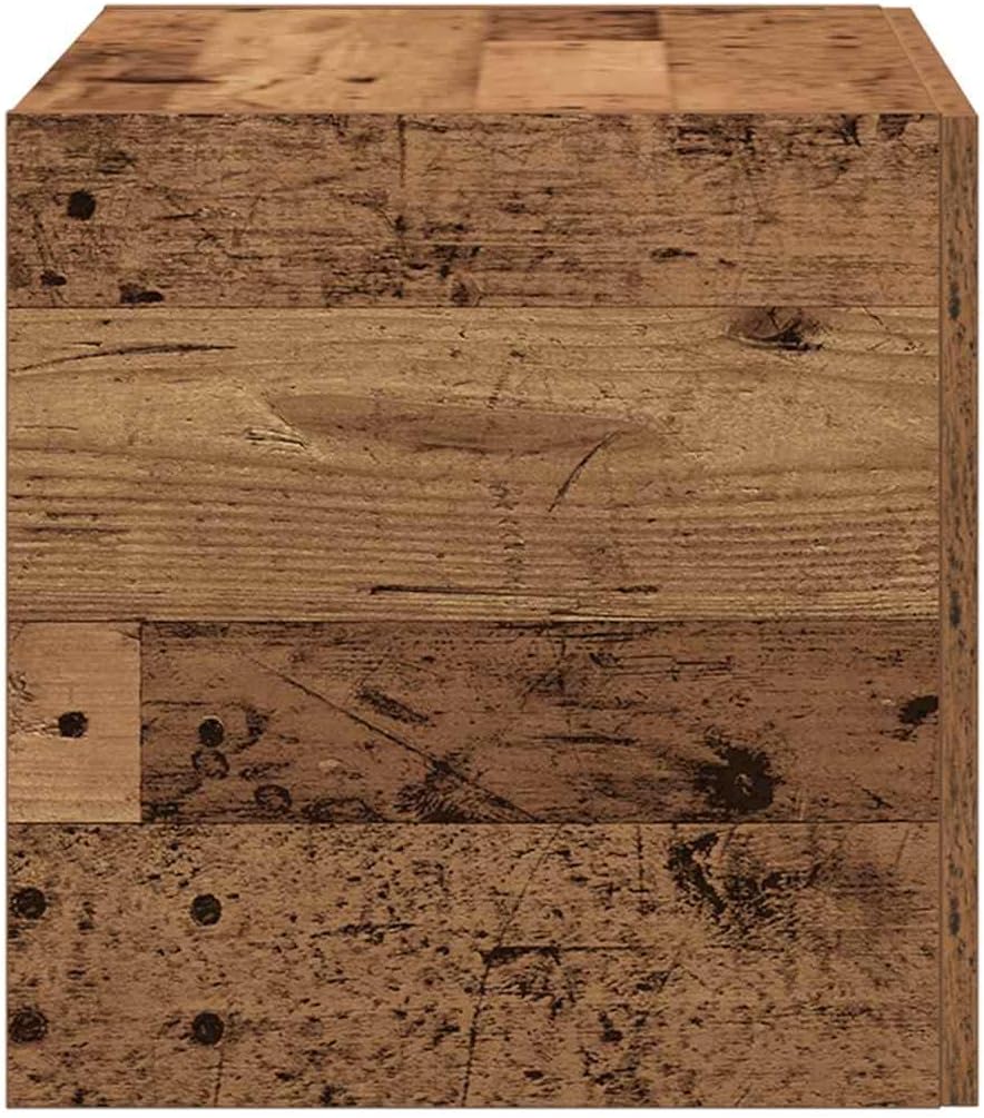 vidaXL Wandschrank Altholz-Optik 80x39x40 cm Holzwerkstoff, TV-Hängeschrank, TV-Hängeschränke, schwe