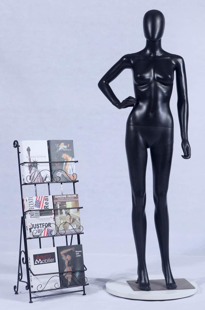 EurotonDisplay FC-11Black schwarz matt abstrakte Schaufensterpuppe mit Metallplatte Egghead ohne Ges