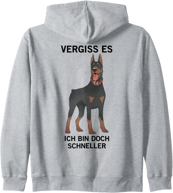 Hund Spruch Jäger Zubehör Jagd Bekleidung Dobermann Kapuzenjacke