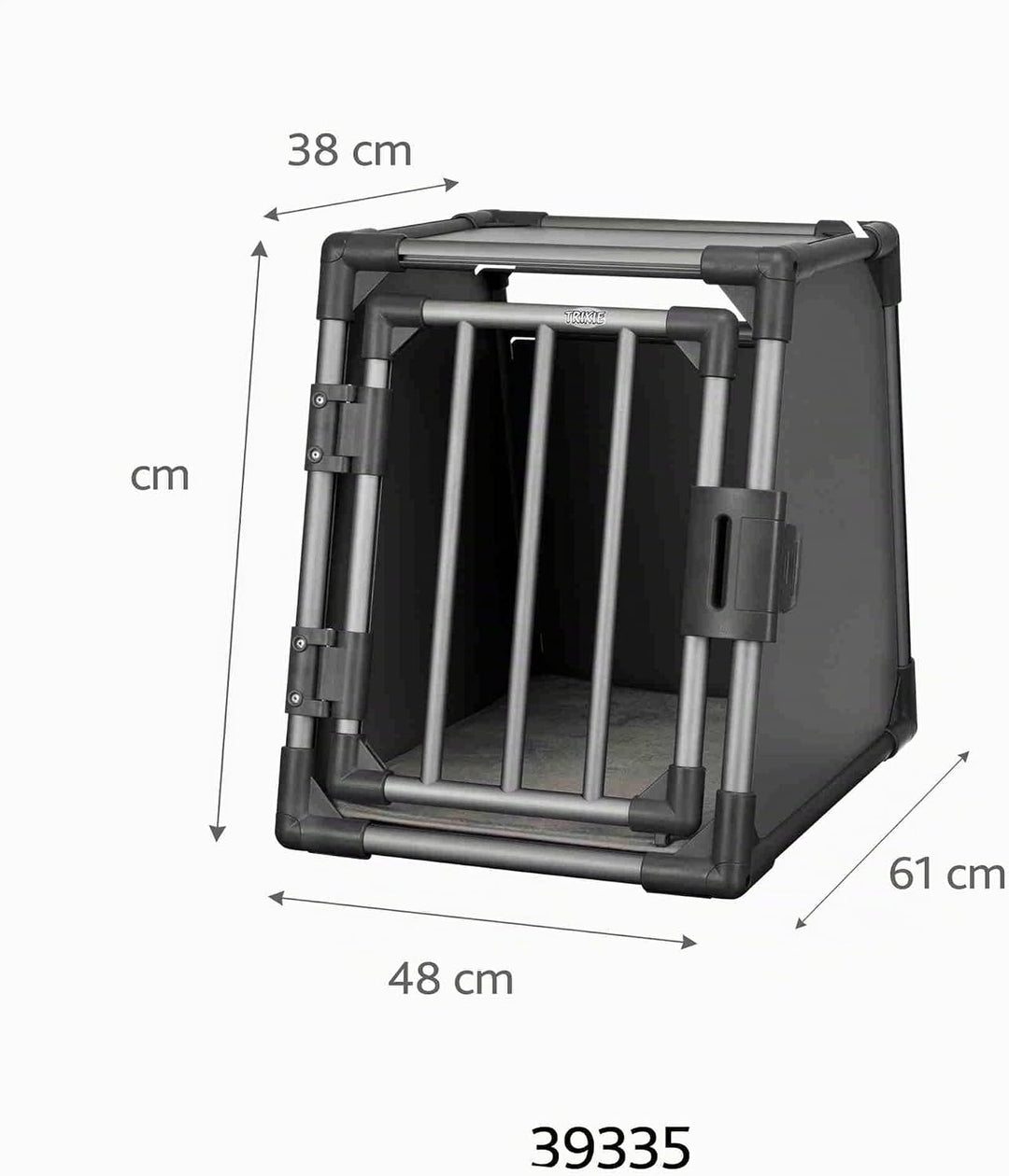 TRIXIE Hunde-Transportbox, Aluminium, S: 48 x 56 x 61 cm, grafit, inklusive rutschfester Liegematte,