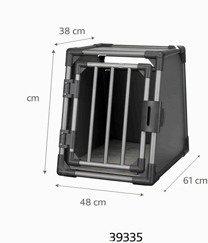 TRIXIE Hunde-Transportbox, Aluminium, S: 48 x 56 x 61 cm, grafit, inklusive rutschfester Liegematte,