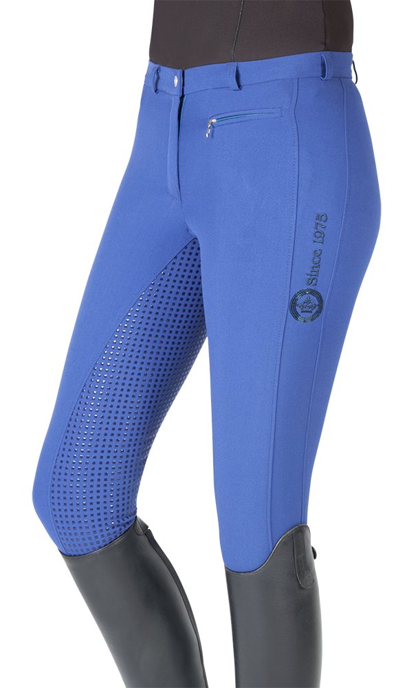 Pfiff 102235 Reithose Yasmin, Silikongrip Vollbesatz, Damenreithose, Damen 36–48 40 Mittelblau, 40 M