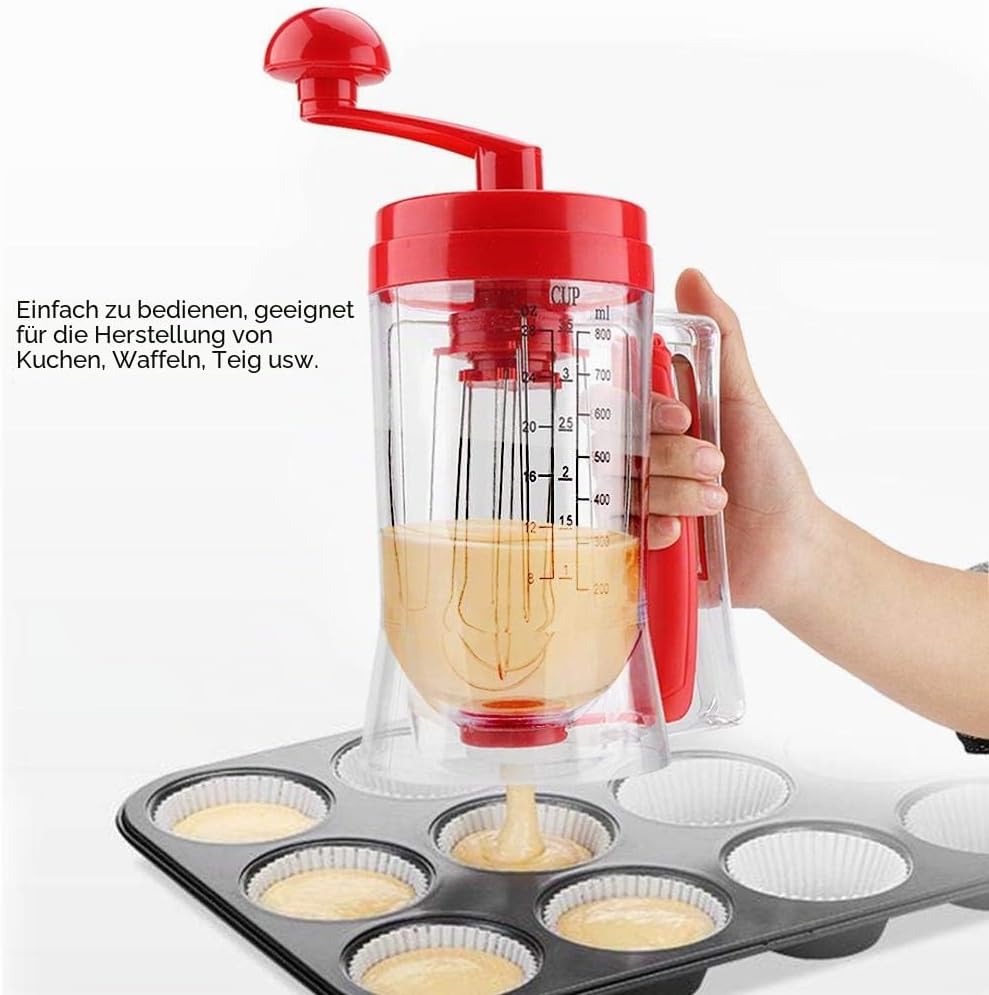 Teigspender Teigportionierer, Handkurbel Teigspender Rührseparator, Gebäck Cupcake Mixer mit Waage,