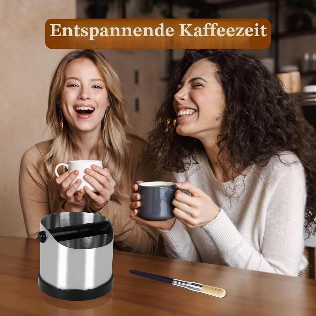 LURICO Abklopfbehälter für Siebträger, 700ml Gross Edelstahl Kaffee Knock Box, Espresso Abschlagbox