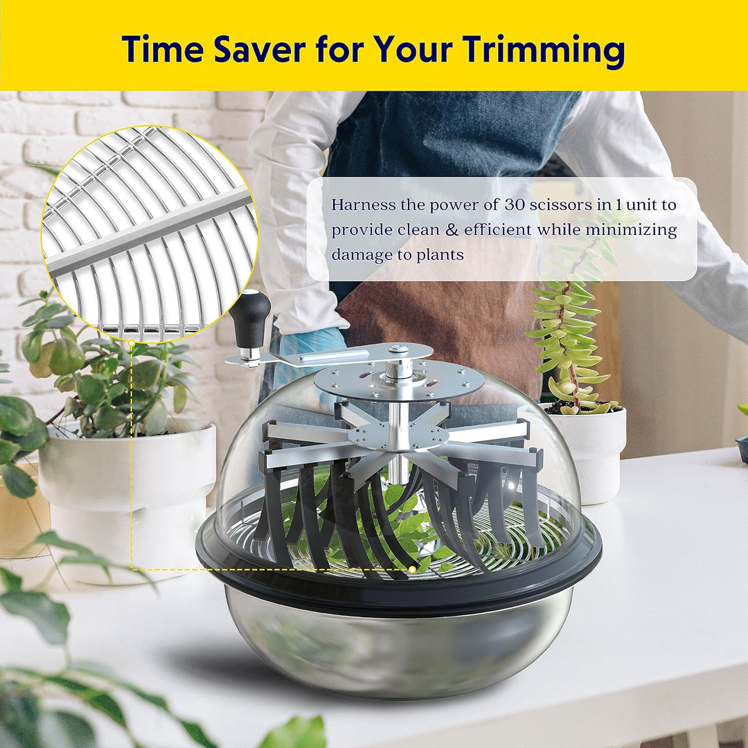iPower 16 Zoll Blatt Bowl Trimmer Maschine Twisted Spin Cut für Pflanze Knospe und Blume mit verbess