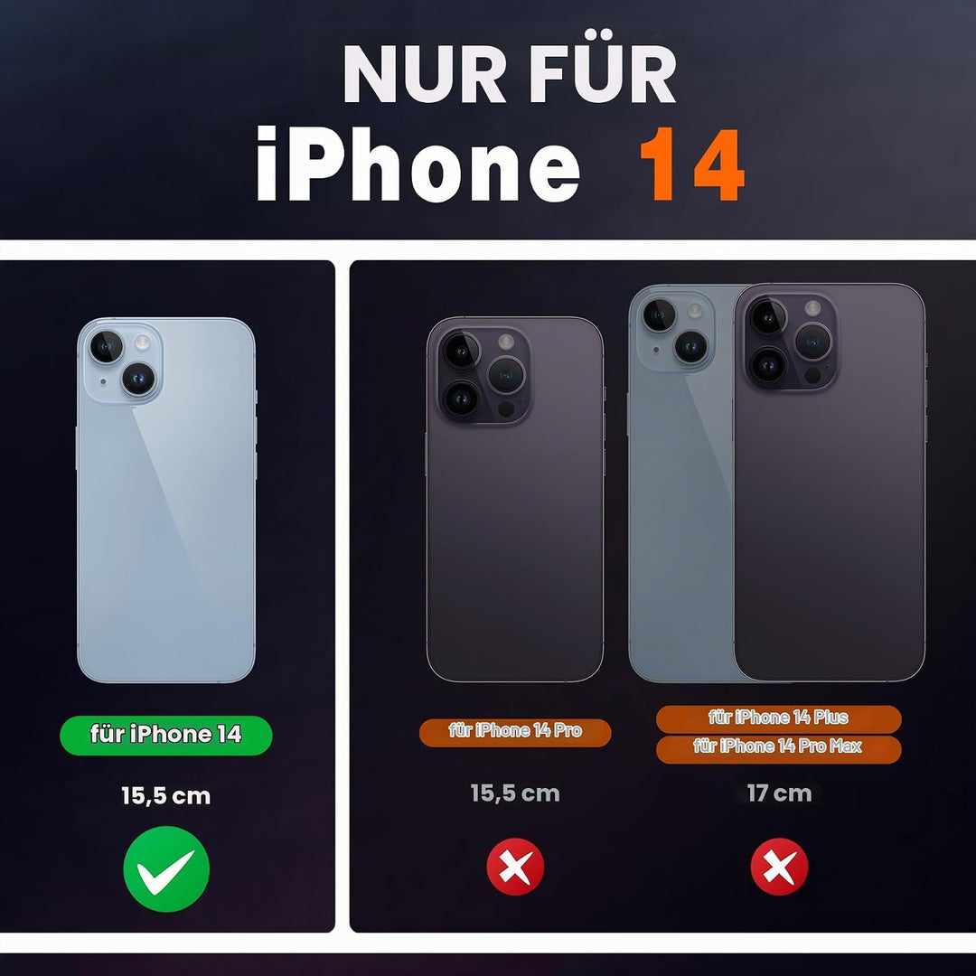 SHIELDON Hülle für iPhone 14 5G Stossfest Handyhülle [Erstklassig Echtleder] [Kartenfach] [Magnet] [
