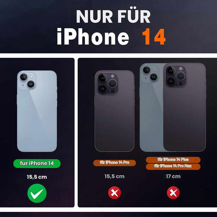 SHIELDON Hülle für iPhone 14 5G Stossfest Handyhülle [Erstklassig Echtleder] [Kartenfach] [Magnet] [