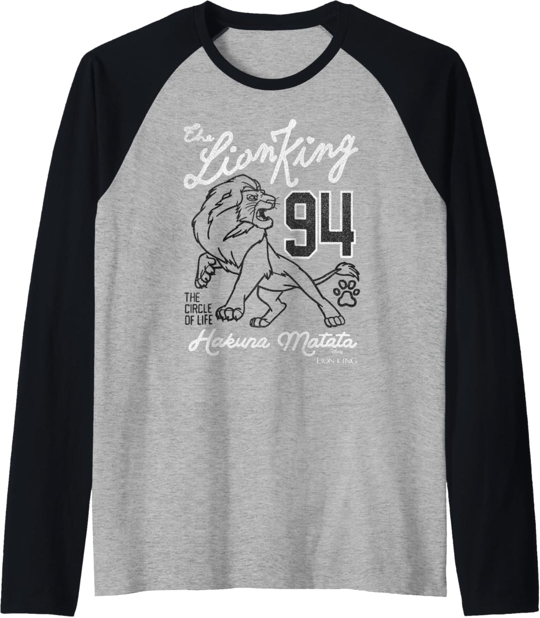 Disney Lion King Simba '94 The Circle Of Life Line Art Logo Raglan