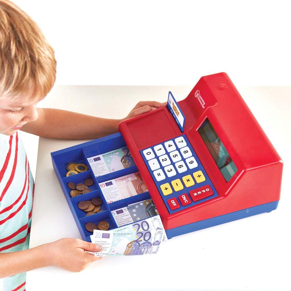Learning Resources Pretend & Play Kaufladenkasse Rot Euro, Rot Euro