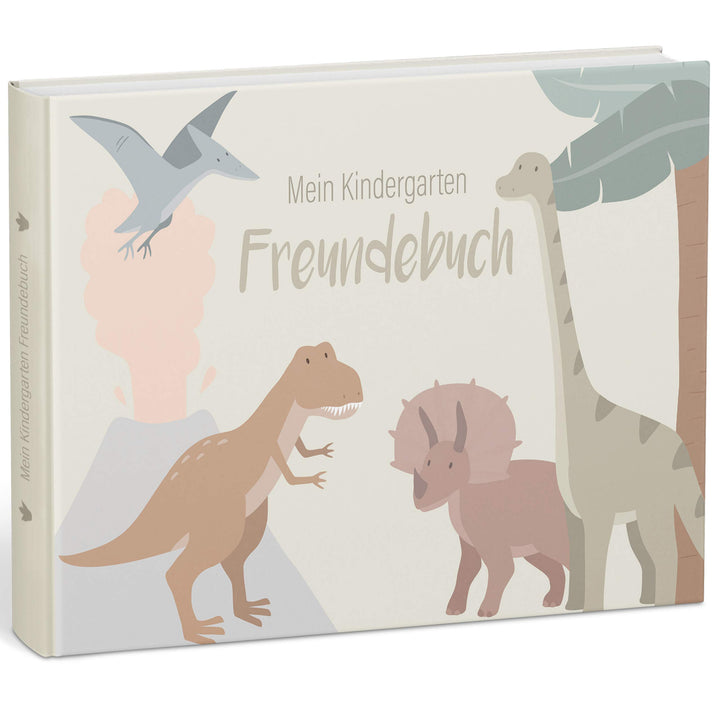 mintkind® „Meine Freunde“ Freundebuch Dino | für Junge und Mädchen | Freundschaftsbuch Kindergarten,