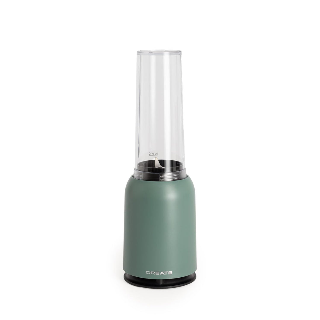 CREATE/MOI/Standmixer Salbeigrün/Mixer für Smoothies und Milchshakes, 400ml Glas, BPA-frei, tragbar,