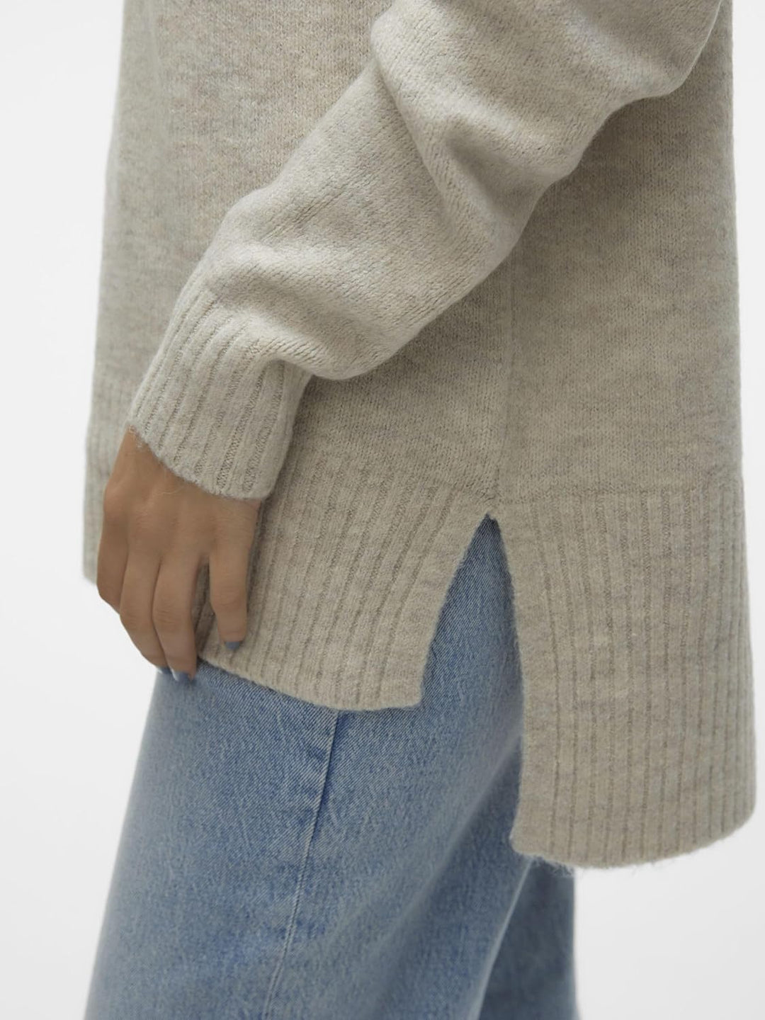 VERO MODA Damen Vmlefile Oversize Boxy Blou Ga Noos TLL Pullover L Tall Birch, L Tall Birch