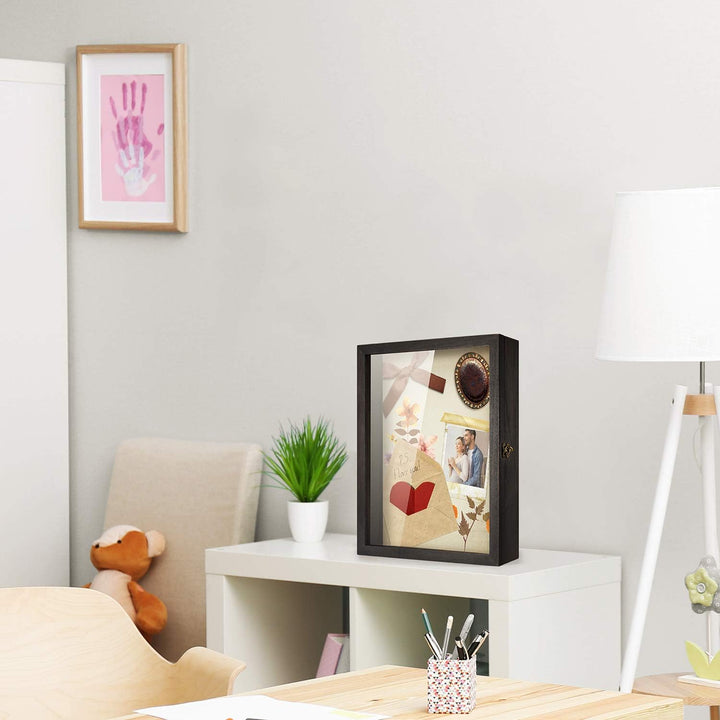 TJ.MOREE Blumen Grosse Schattenbox Vitrine Rahmen mit Glasfenstertür Bilderrahmen Hochzeitsstrauss E