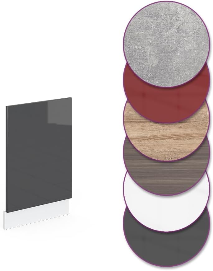 Vicco Frontblende R-Line, Anthrazit Hochglanz/Weiss, 45 cm ohne Arbeitsplatte Anthrazit Hochglanz Ge