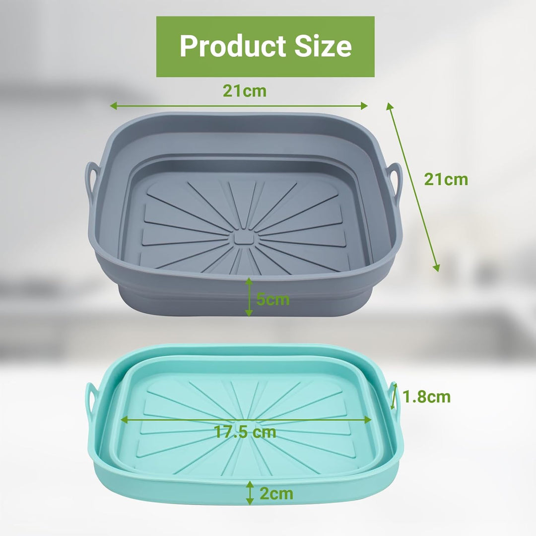 Alyvisun Silikonform für Heissluftfritteuse 2 Stück Airfryer Silikon Backform Wiederverwendbar Silik