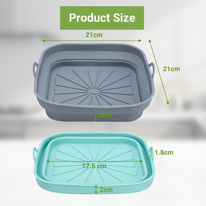 Alyvisun Silikonform für Heissluftfritteuse 2 Stück Airfryer Silikon Backform Wiederverwendbar Silik