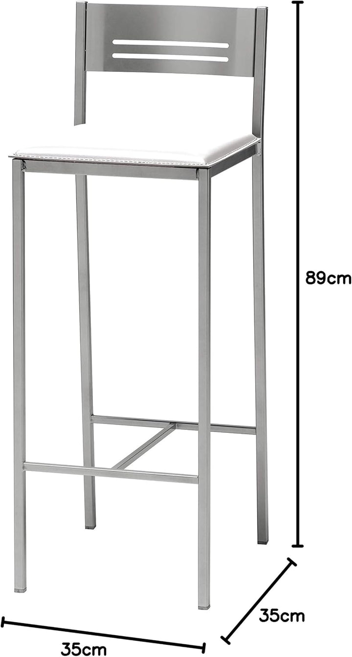 ASTIMESA Küchenhocker, hoch, 70 cm, Kunstleder, Weiss, Weiß